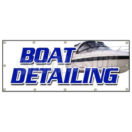 BOAT DETAILING BANNER SIGN Marine Detail Degreasing Gel Coat Insured